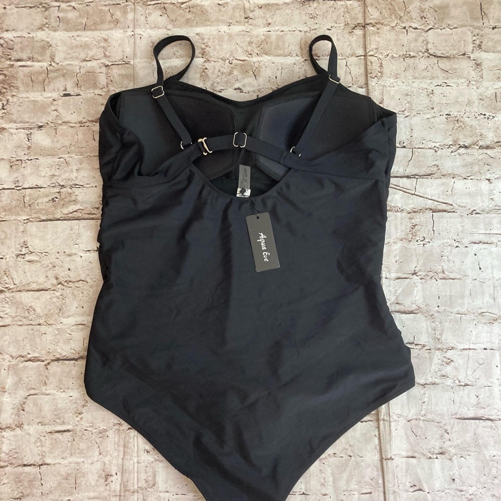 🔥NWT aqua eve black one piece swimsuit, size 22W - Picture 4 of 9